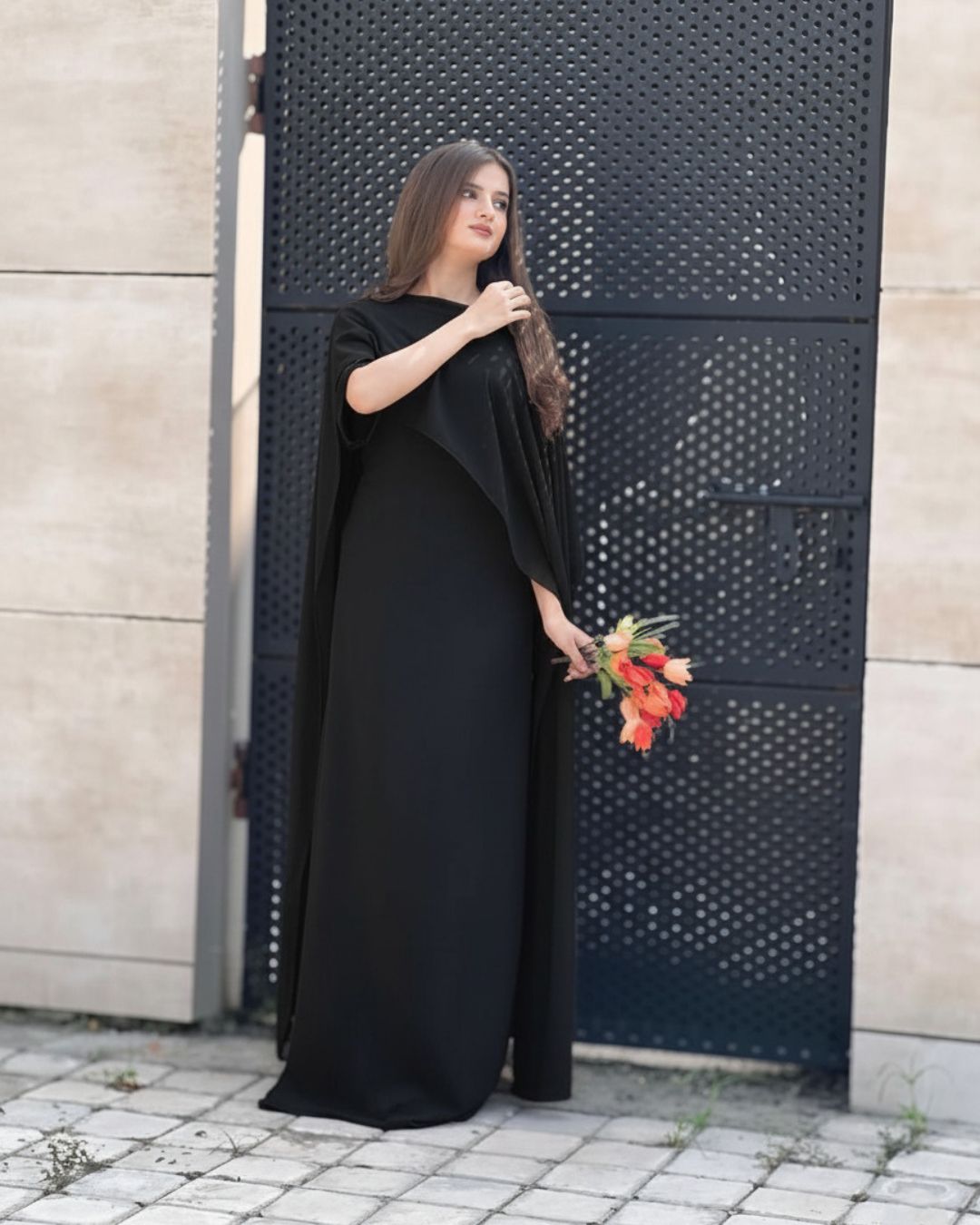 Cap Shawl Maxi Set (2PC)