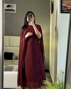 Cap Shawl Maxi Set (2PC)