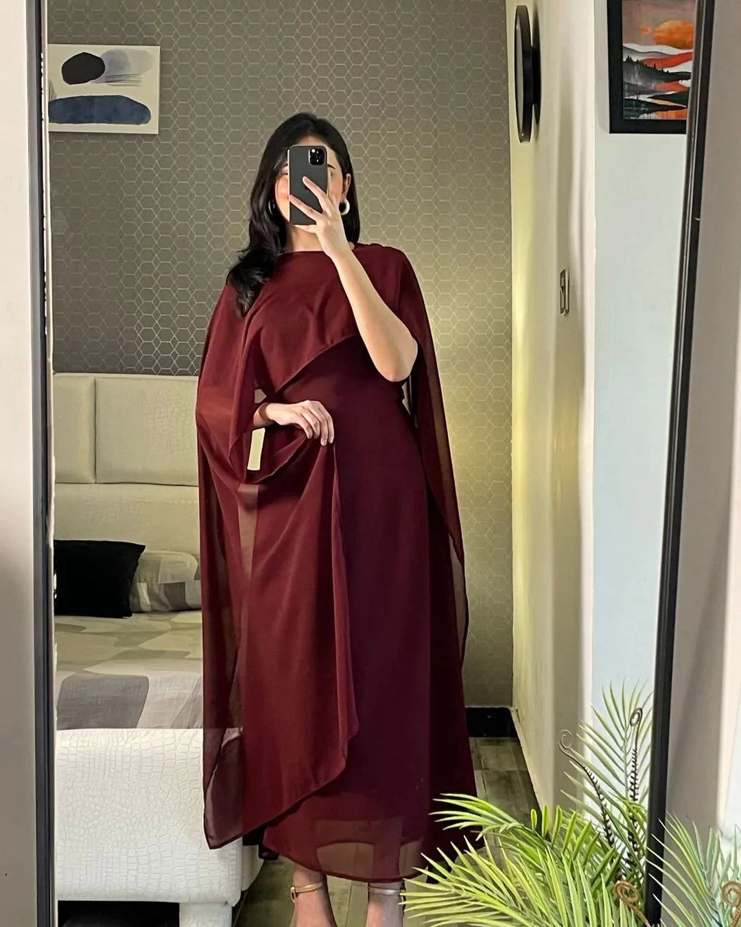 Cap Shawl Maxi Set (2PC)