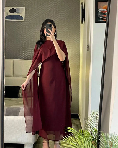 Cap Shawl Maxi Set (2PC)