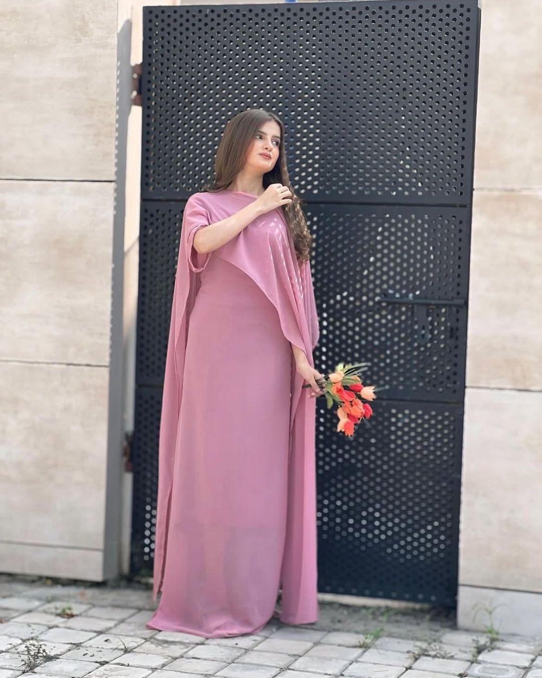 Cap Shawl Maxi Set (2PC)