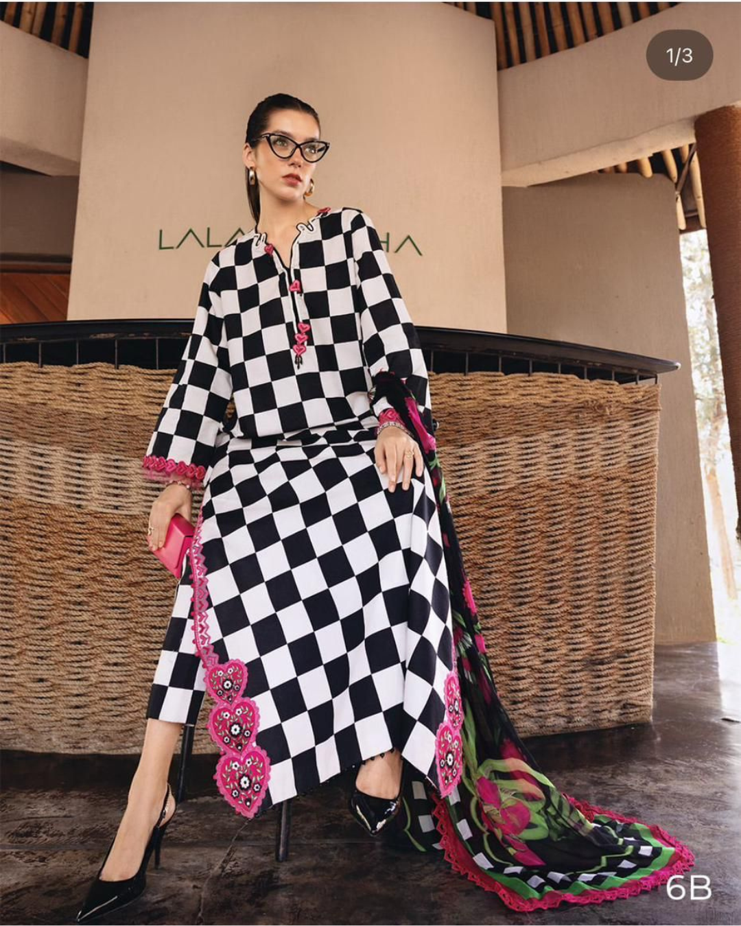 3-Piece Printed Lawn Suit with Heavy Embroidered Spangle Work