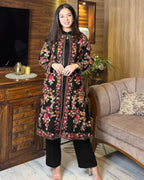 Embroidered Silk Coat Set (3PC)