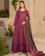 3-Piece Printed Lawn Suit with Intricate Embroidery & Chiffon Dupatta