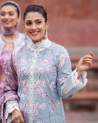 3-Piece Heavy Embroidered Lawn Suit with Silk Dupatta