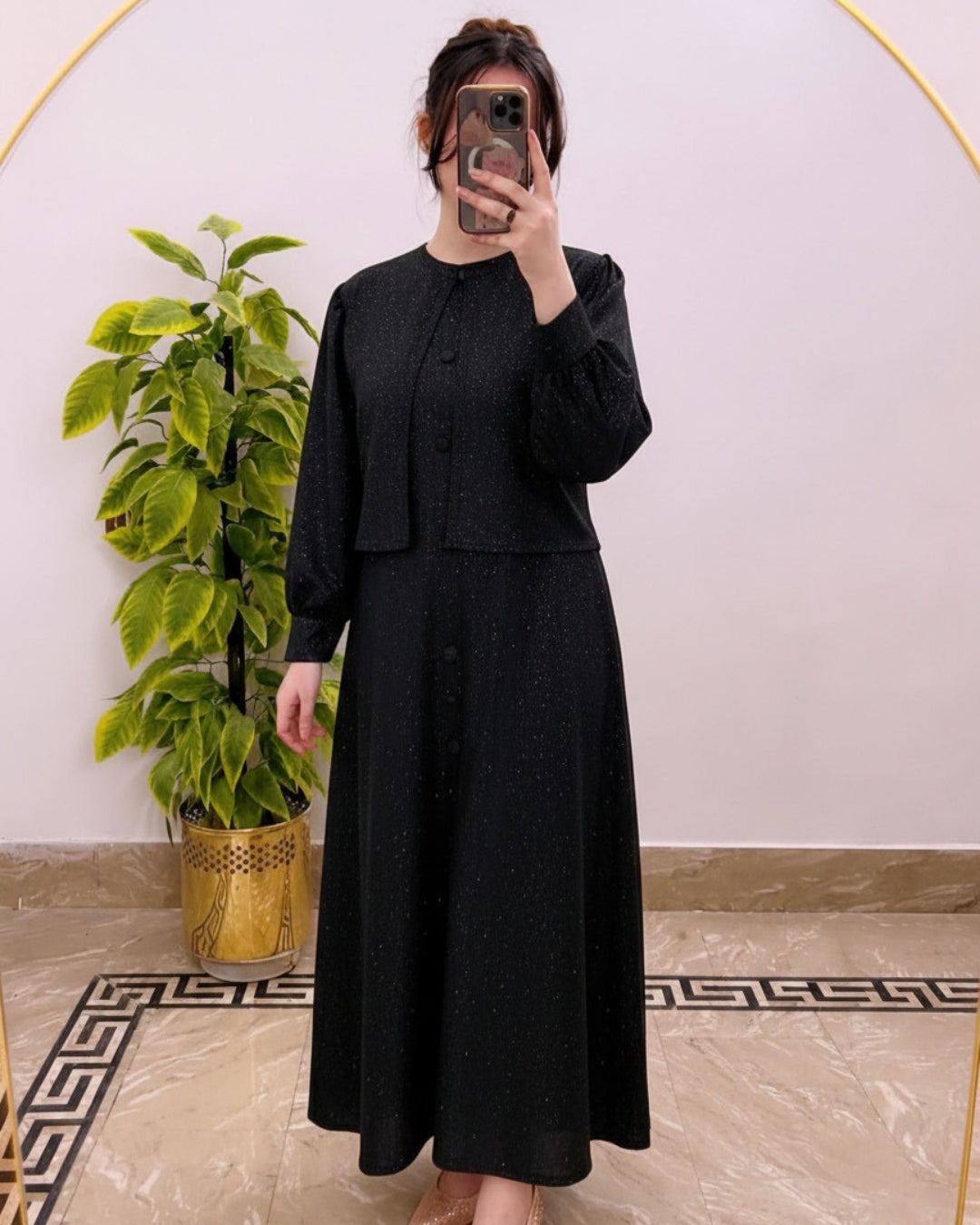 Moonlight Glitter Jacket Maxi Set (2PC)