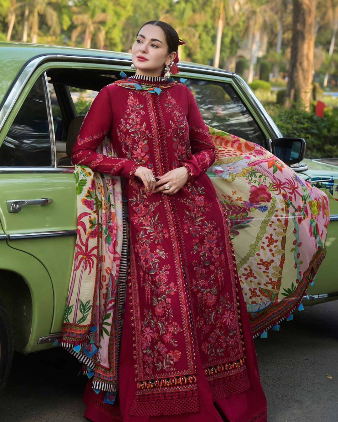 3-Piece Luxury Embroidered Lawn Suit with Silk Dupatta
