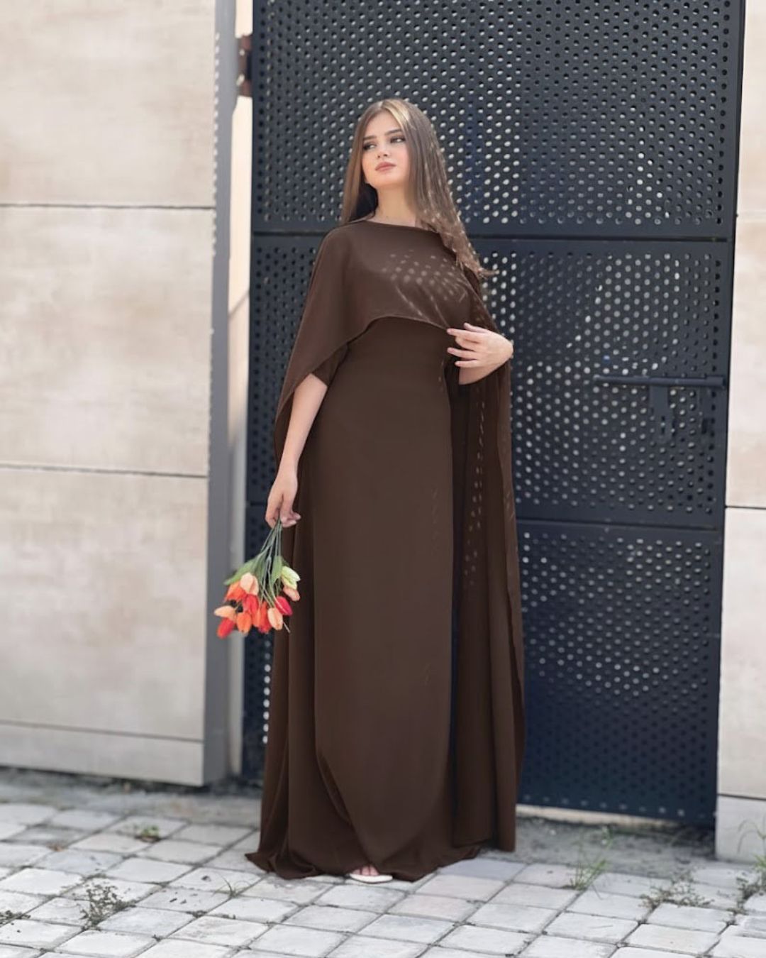 Cap Shawl Maxi Set (2PC)