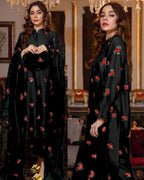Rose Embroidered Silk Suit (3PC)