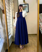 Plated Black Maxi with White Sleeves