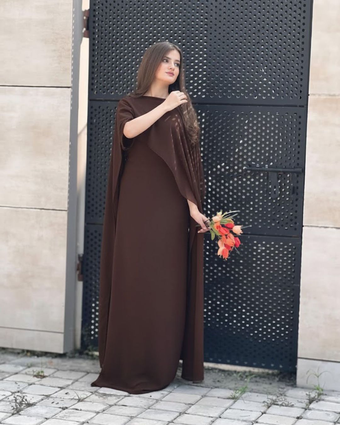 Cap Shawl Maxi Set (2PC)