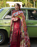 3-Piece Luxury Embroidered Lawn Suit with Silk Dupatta