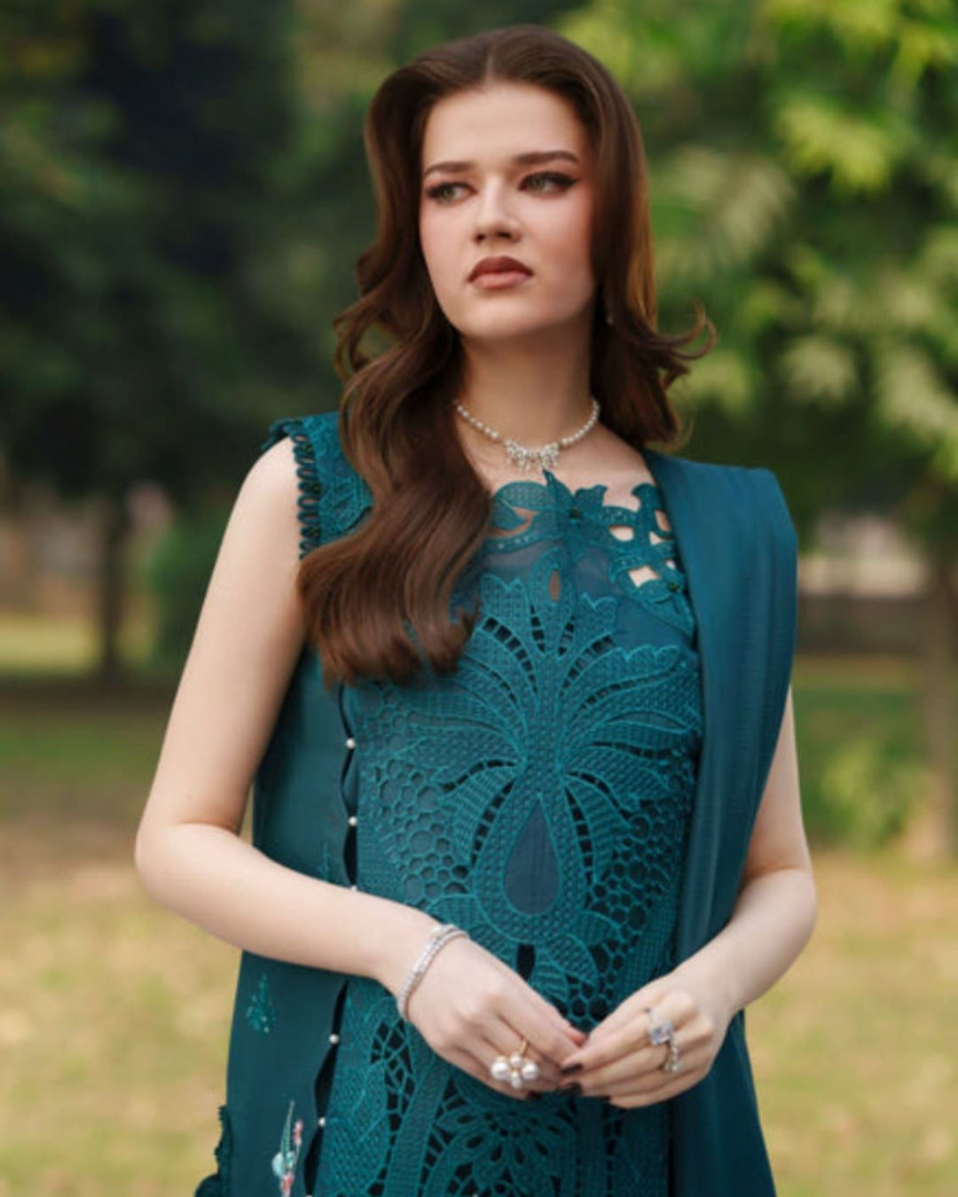 3-Piece Embroidered Chikankari & Lawn Suit with Heavy Dupatta