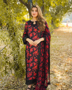 3-Piece Printed Lawn Suit with Embroidered Details & Chiffon Dupatta