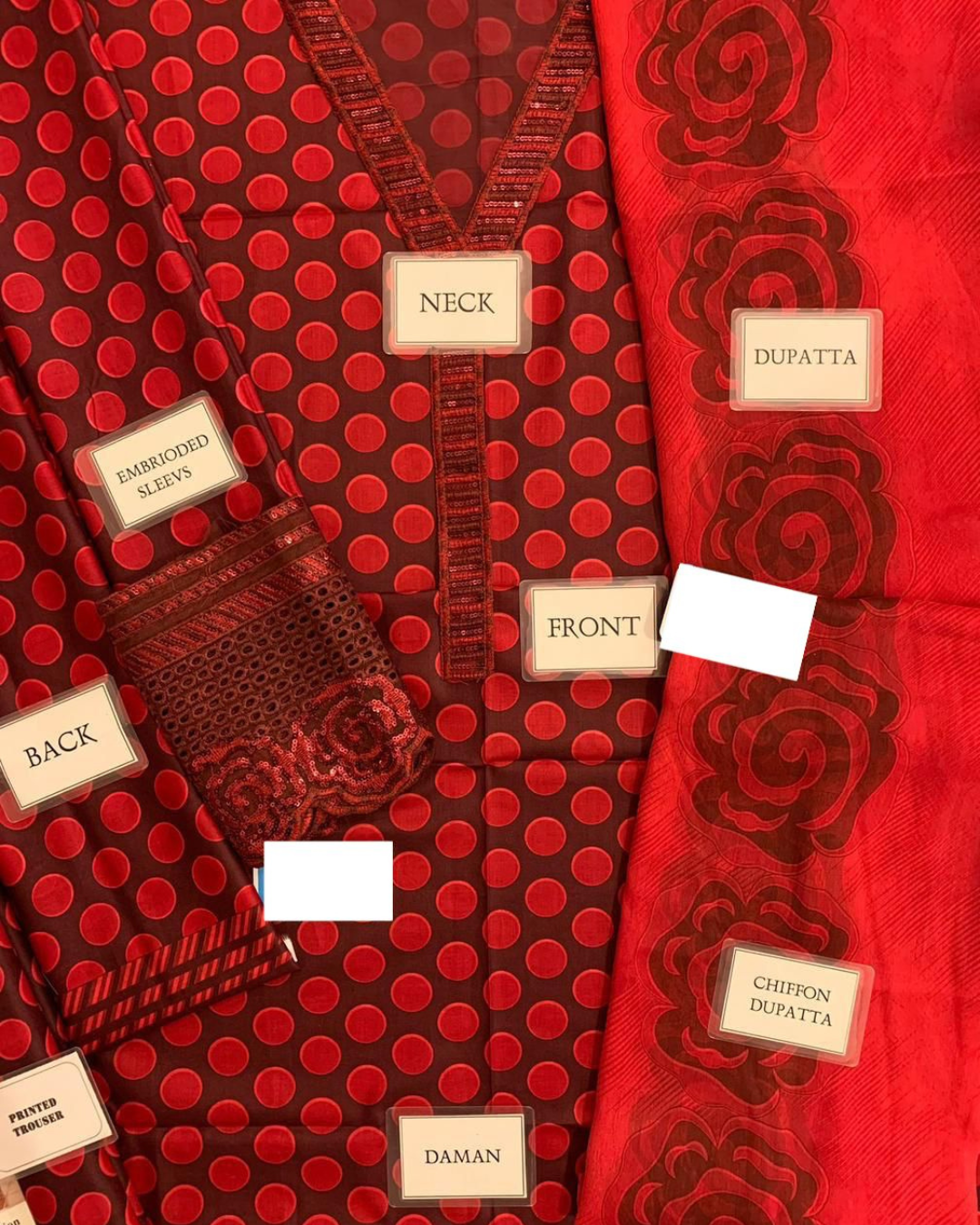 3-Piece Printed Lawn Suit with Heavy Embroidered Spangle Work