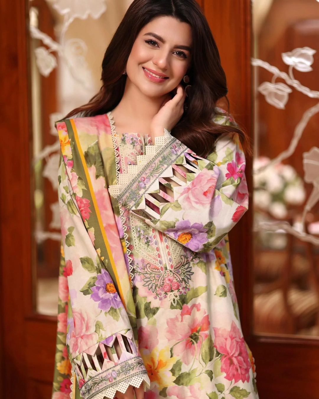 3-Piece Printed Lawn Suit with Heavy Embroidered Sequin Details (Most Hit Design)