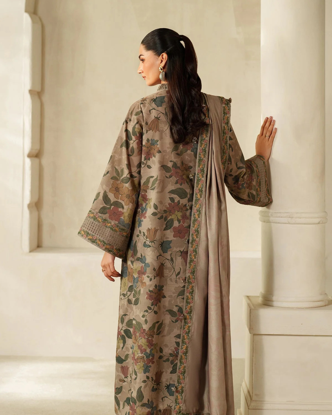 3-Piece Printed Lawn Suit with Embroidered Schiffli & Sequin Work (2026)