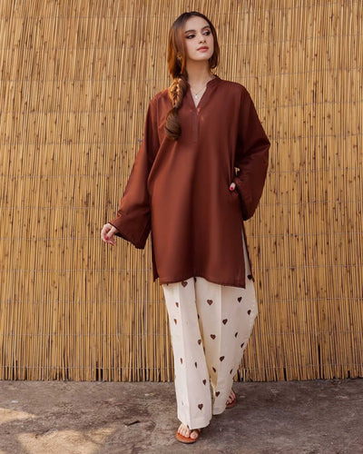 Heart Printed Linen Co-Ord Set (2PC)