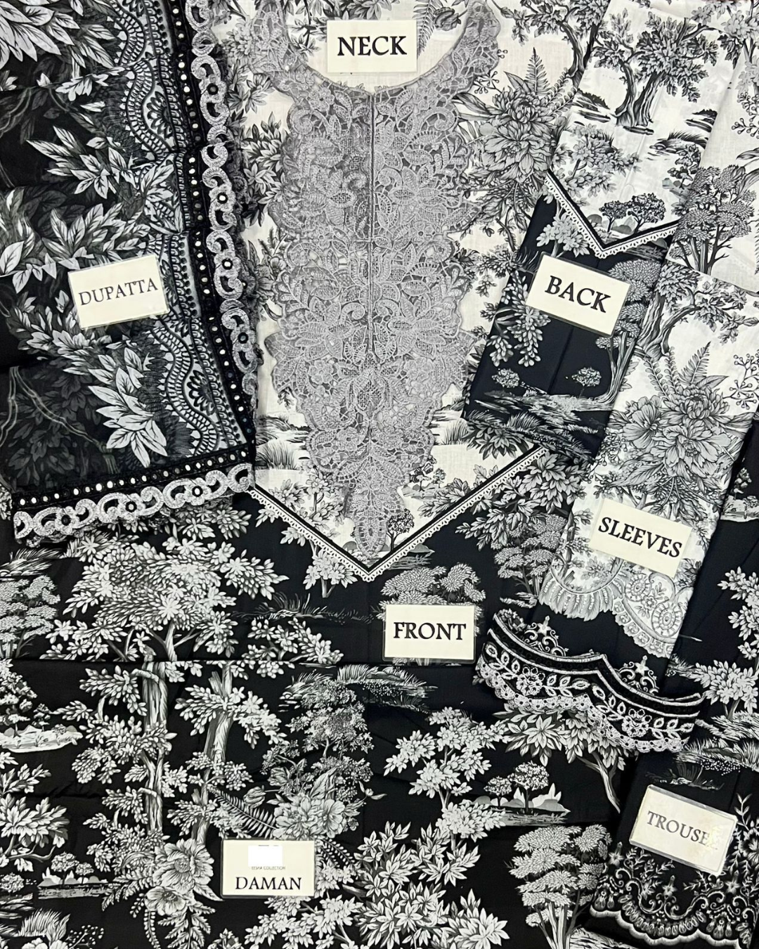 3-Piece Printed Lawn Suit with Embroidered Sequin Work (2026)