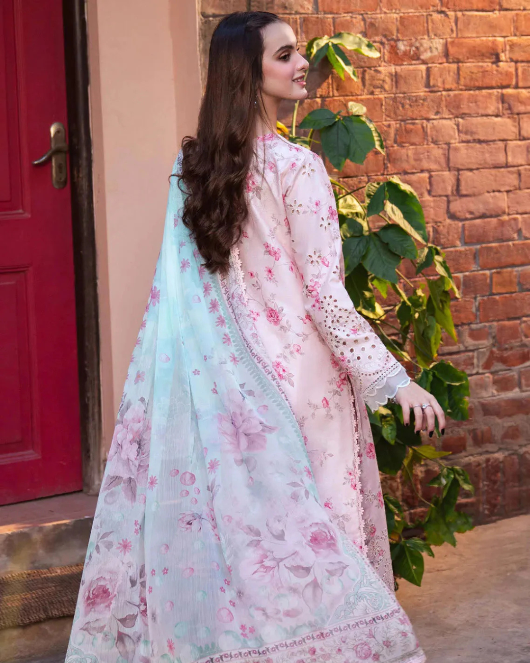 3-Piece Chikankari & Embroidered Lawn Suit with Chiffon Dupatta