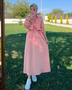 Zipper Jacket & Sleeveless Frock Set (2PC)