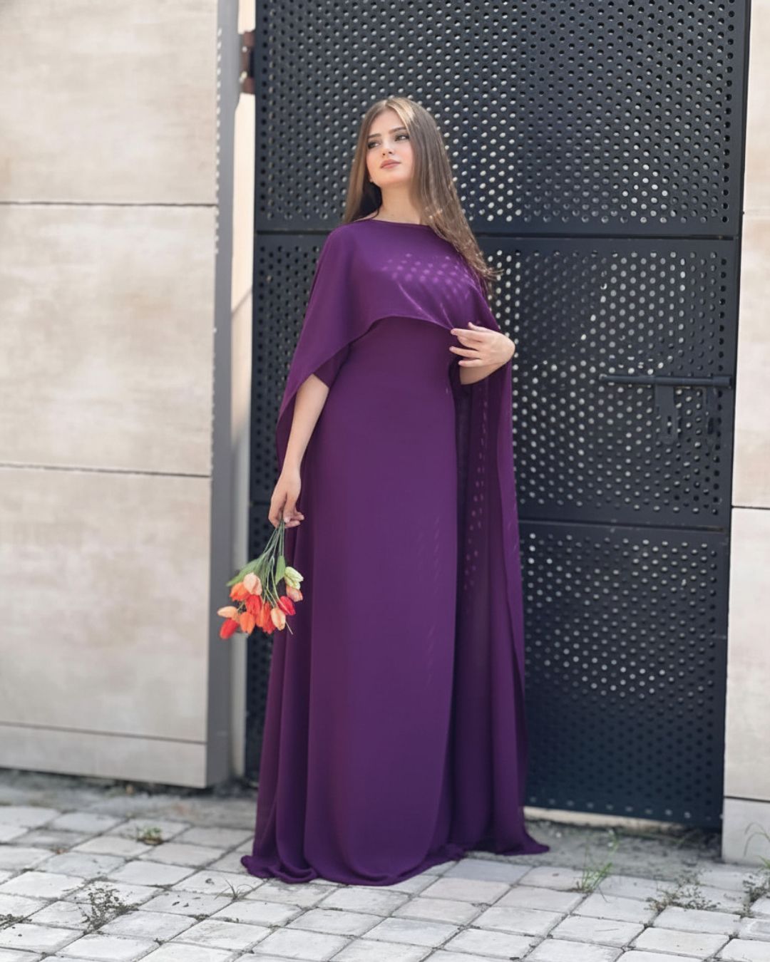 Cap Shawl Maxi Set (2PC)