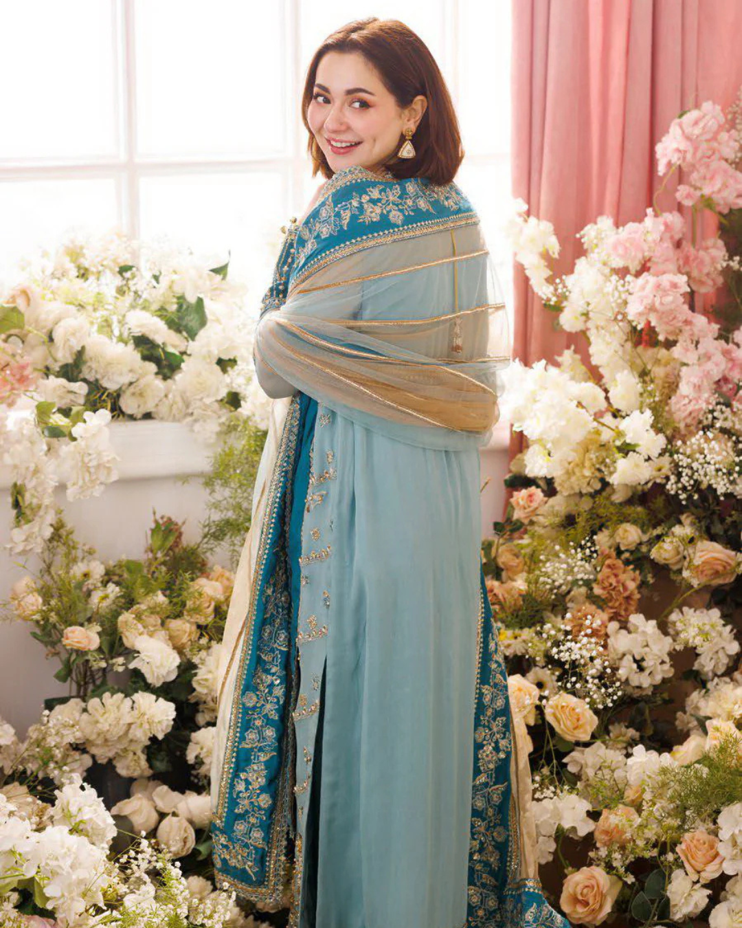 3-Piece Embroidered Chiffon & Net Suit with AddaWork Details