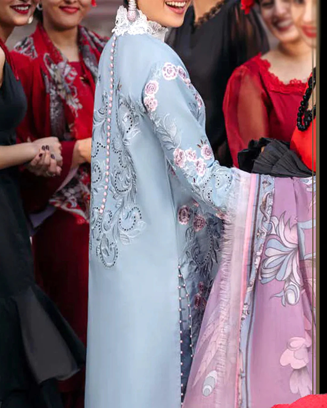 3-Piece Heavy Embroidered Lawn Suit with Silk Dupatta