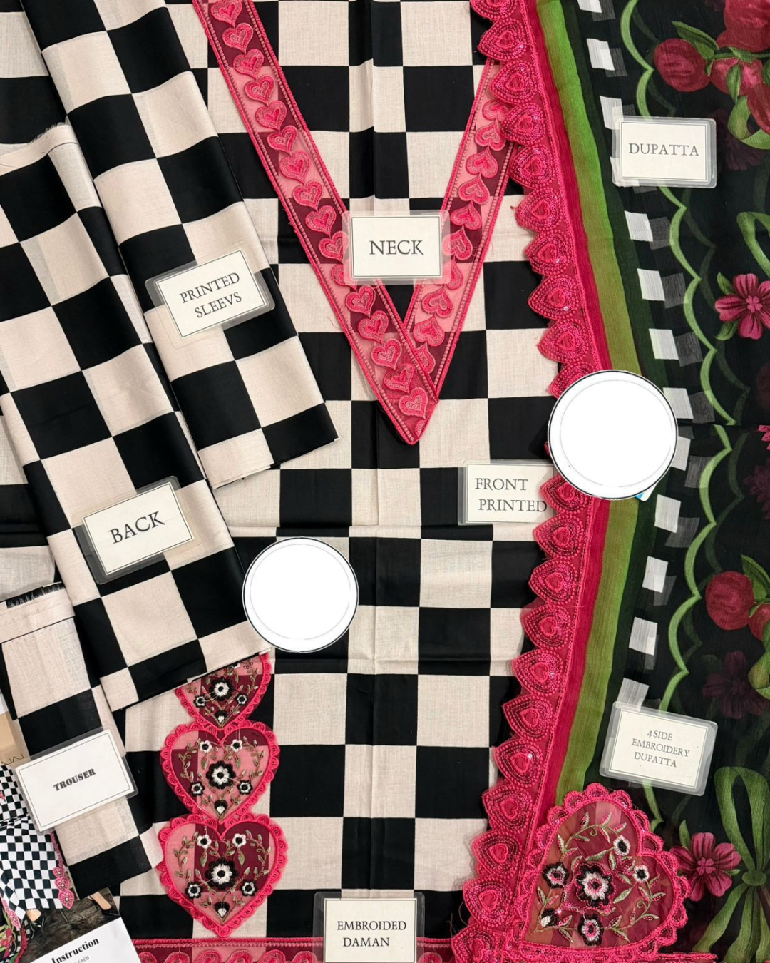 3-Piece Printed Lawn Suit with Heavy Embroidered Spangle Work