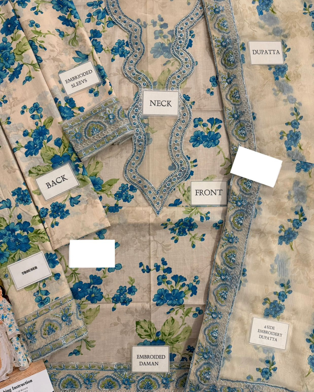 3-Piece Printed Lawn Suit with Heavy Embroidered Sequin Work (Most Hit Design)