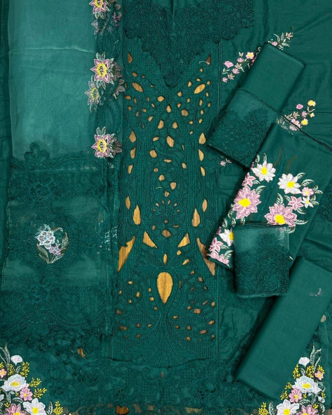 3-Piece Embroidered Chikankari & Lawn Suit with Heavy Dupatta