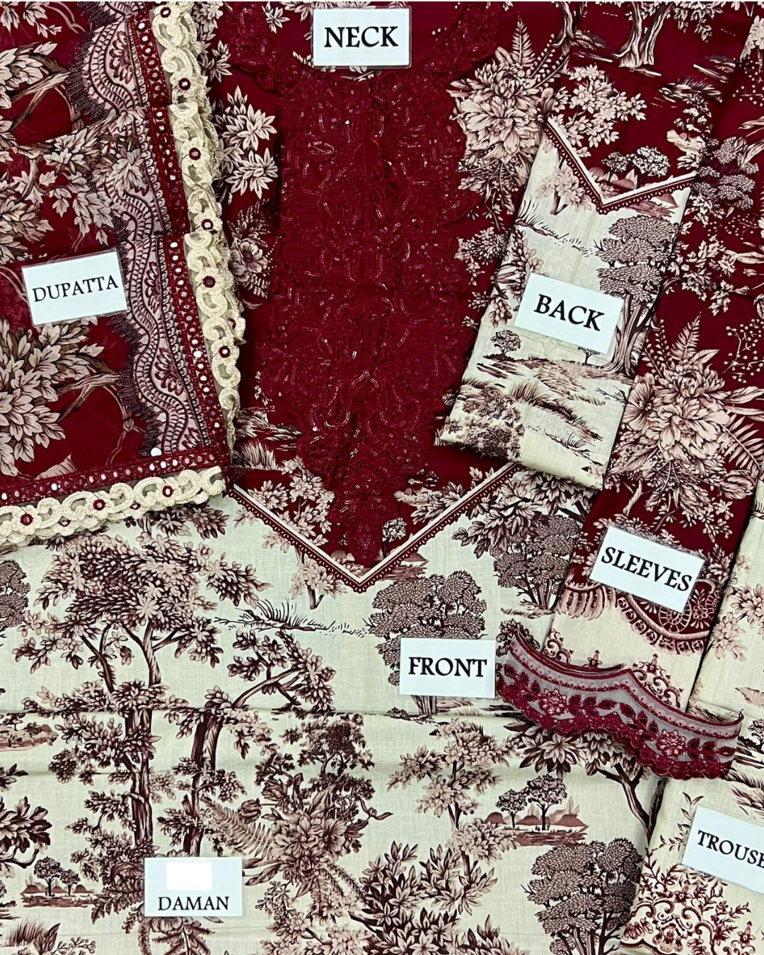 3-Piece Printed Lawn Suit with Embroidered Sequin Work (2026)