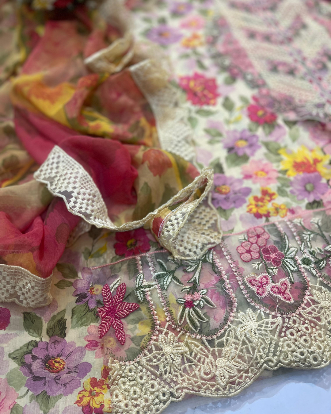 3-Piece Printed Lawn Suit with Heavy Embroidered Sequin Details (Most Hit Design)