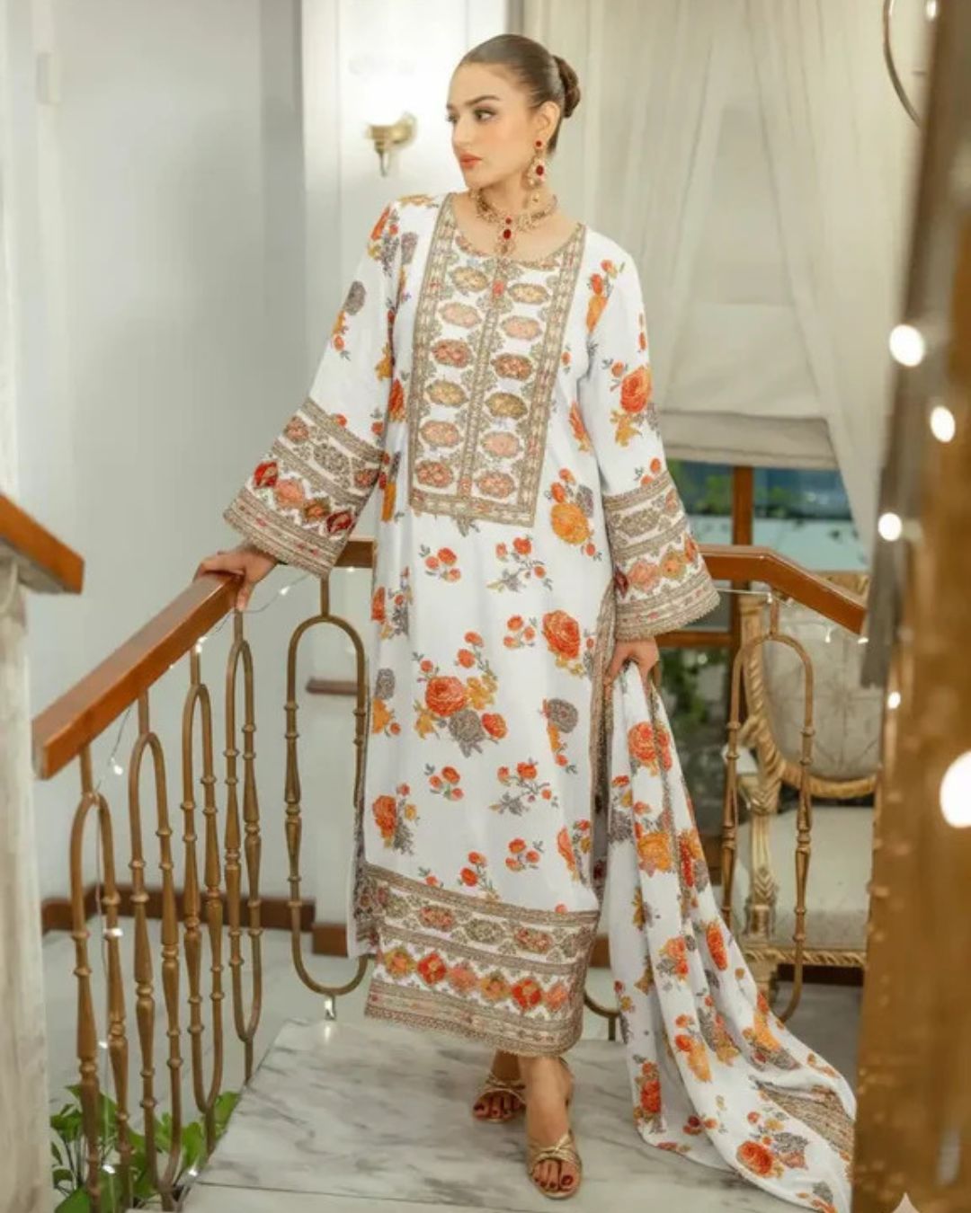 Aneela’s Printed Embroidered Lawn Suit (3PC)