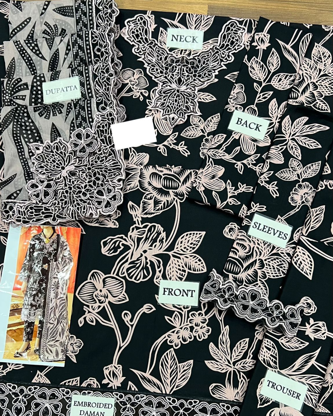 3-Piece Printed Lawn Suit with Heavy Embroidered Spangle Work