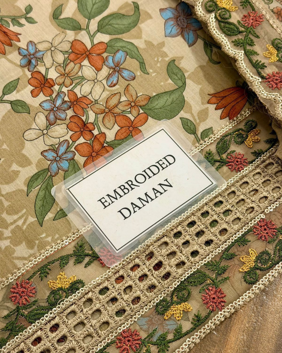 3-Piece Printed Lawn Suit with Embroidered Schiffli & Sequin Work (2026)