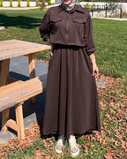 Zipper Jacket & Sleeveless Frock Set (2PC)