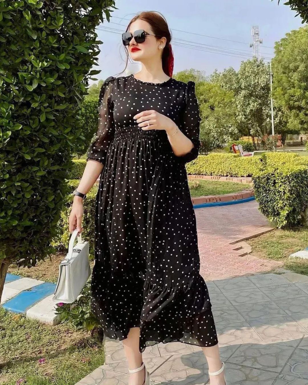 Self Printed Chiffon Maxi