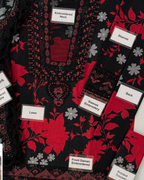 3-Piece Unstitched Printed Lawn Suit with Embroidered Patches & Chiffon Dupatta