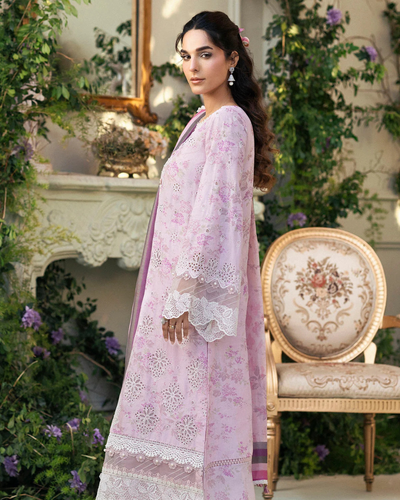 3-Piece Printed Lawn Suit with Heavy Embroidered Chickenkari Details