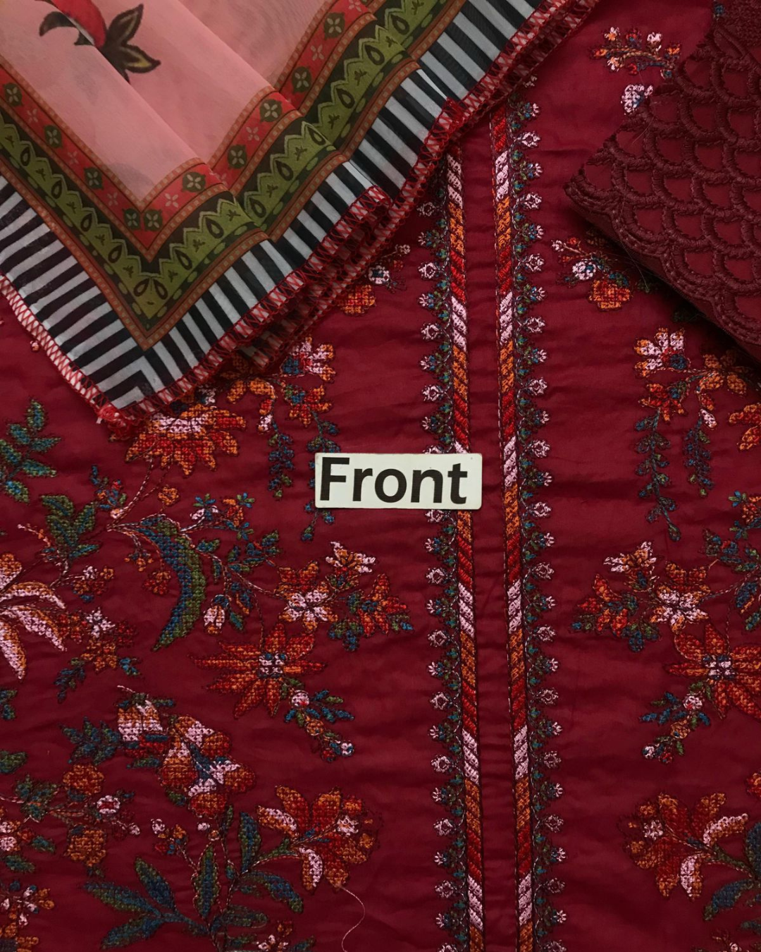 3-Piece Luxury Embroidered Lawn Suit with Silk Dupatta