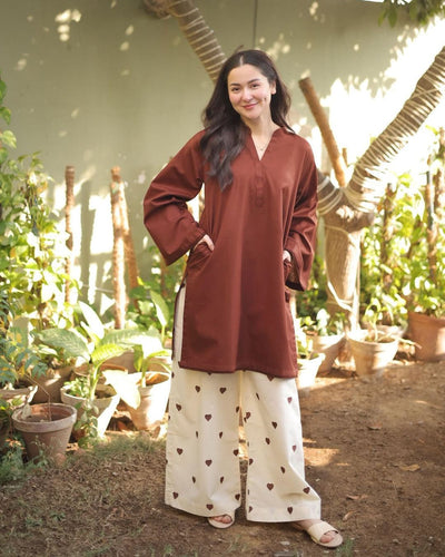 Heart Printed Linen Co-Ord Set (2PC)