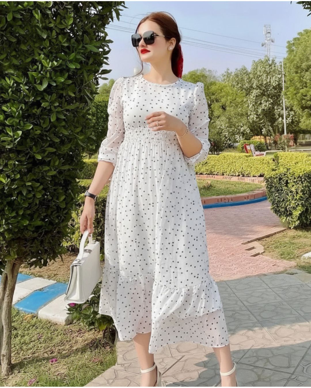 Self Printed Chiffon Maxi