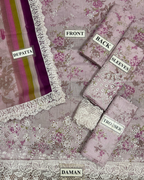 3-Piece Printed Lawn Suit with Heavy Embroidered Chickenkari Details