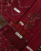 3-Piece Luxury Embroidered Lawn Suit with Silk Dupatta