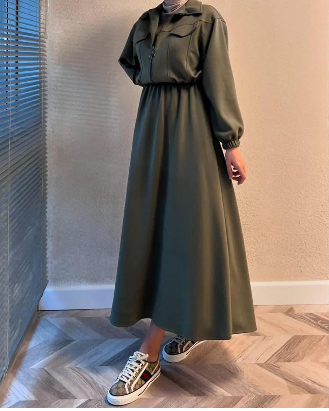 Zipper Jacket & Sleeveless Frock Set (2PC)