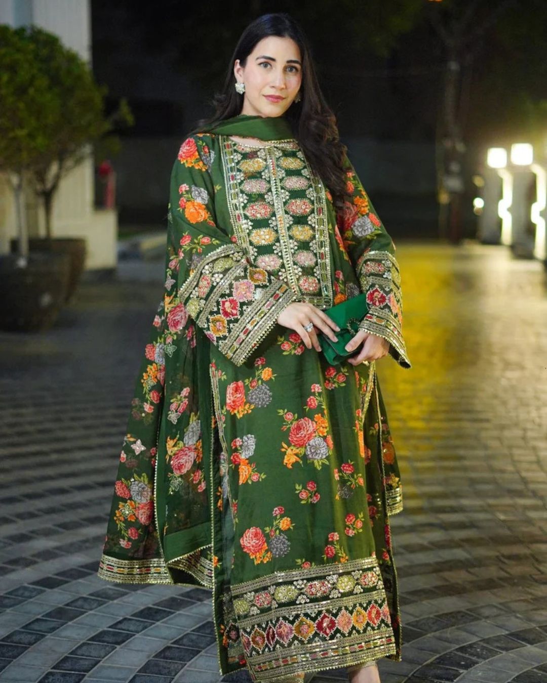 Aneela’s Printed Embroidered Lawn Suit (3PC)