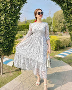 Self Printed Chiffon Maxi