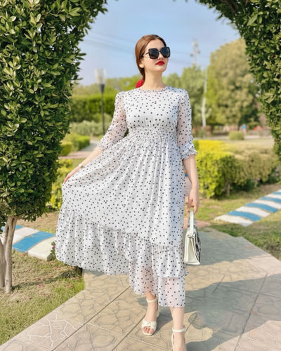 Self Printed Chiffon Maxi