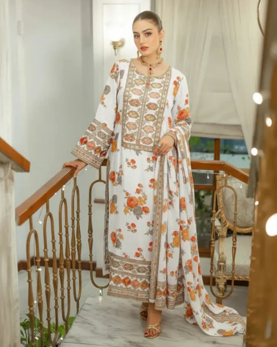 Aneela’s Printed Embroidered Lawn Suit (3PC)